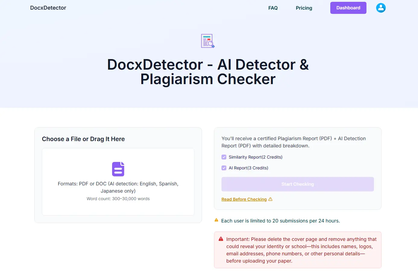 DocxDetector - Controlla il tuo elaborato prima della consegna