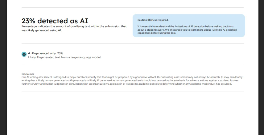 Rapporto IA di Turnitin